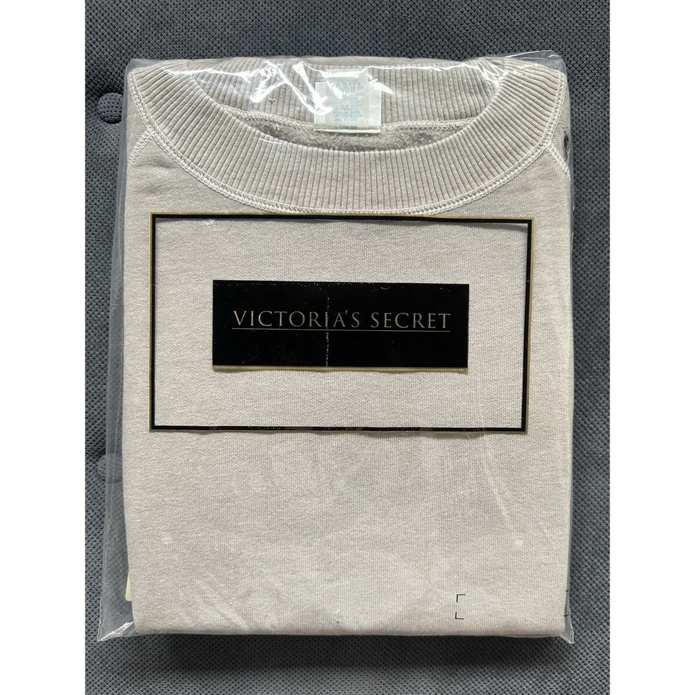 MODA INTL Sweater VTG NEW MADE USA Terry Cloth Crew Neck Pullover Grey Med